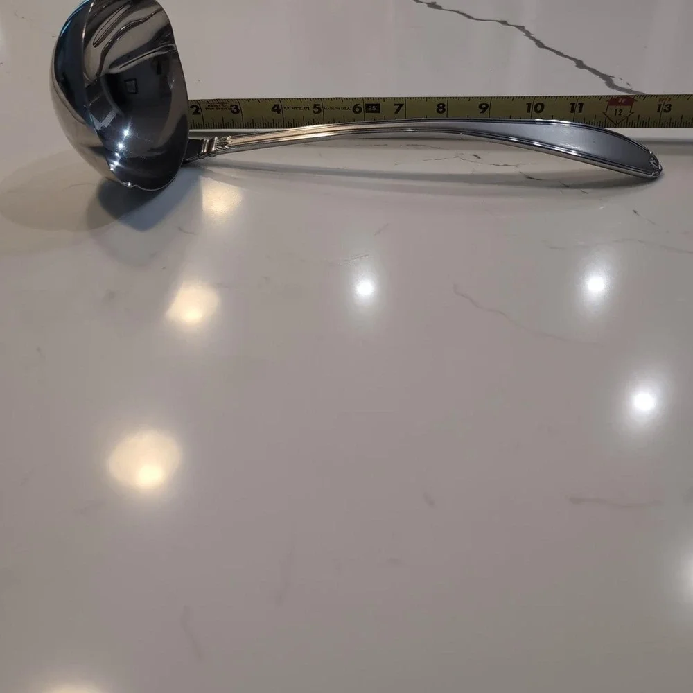 Princess House Barrington 18/10 Stainless Steel Gravy Ladle Scalloped Spouts